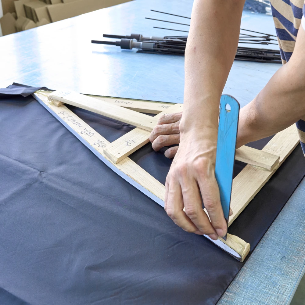 Golf umbrella factory panel cuttong process