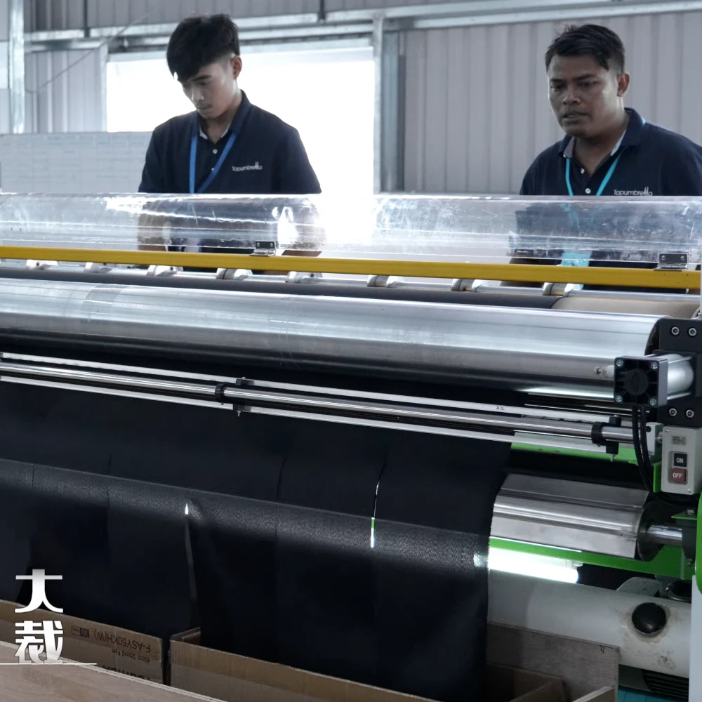 Golf umbrella factory fabric slitting process