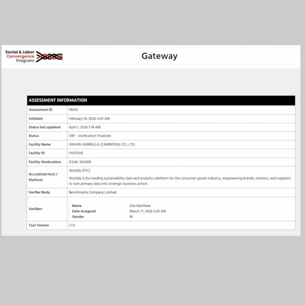 SLCP Verification Finalized (VRF) Status - Sishun Umbrella Cambodia