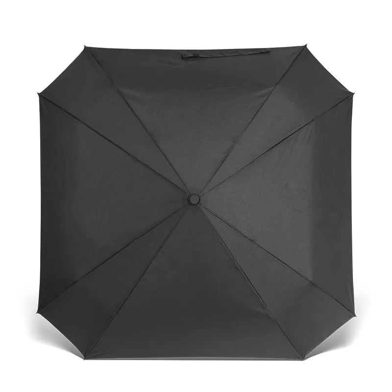square canopy compact umbrella 101cm, 3-fold auto open umbrella 8-rib, windproof umbrella fiberglass frame custom, square umbrella corporate gift SGS certified, unique shape folding umbrella wholesale, water repellent umbrella pongee fabric custom