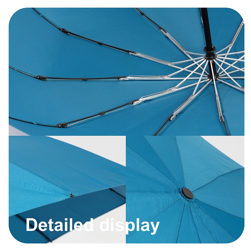 folding umbrella，folding umbrella with 12 ribs，automatic open and close umbrella
