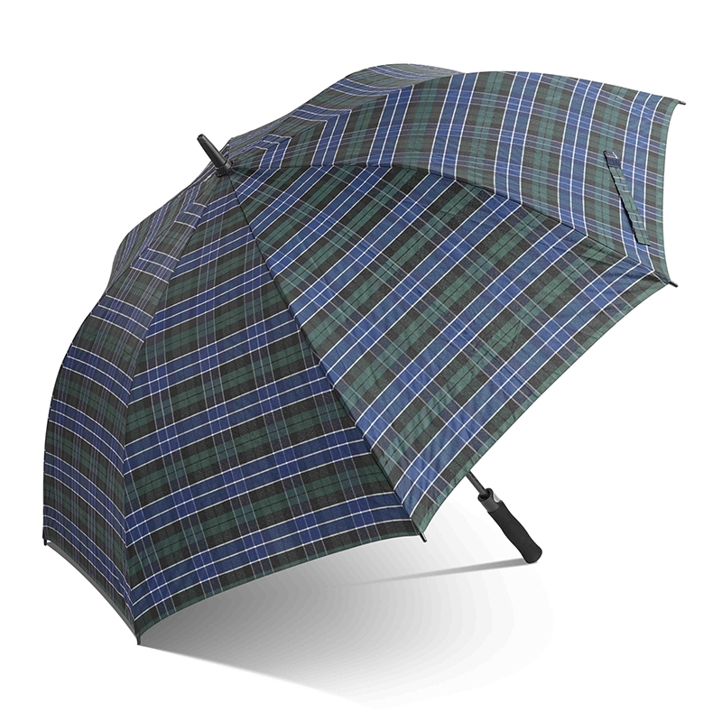 TU2164 Checkered Pattern Auto Golf Umbrella