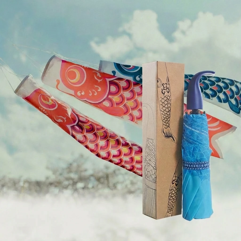 Koinobori-inspired patent umbrella design