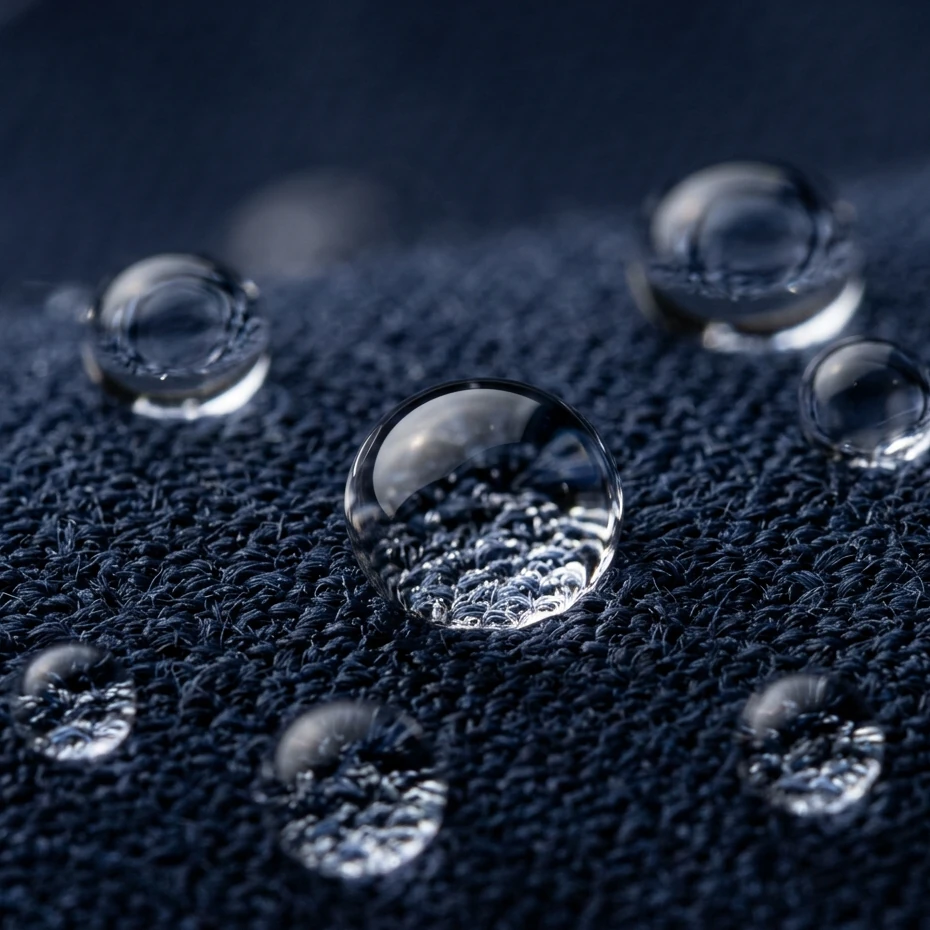 Water beading on PFAS-free umbrella fabric C0 DWR coating waterproof