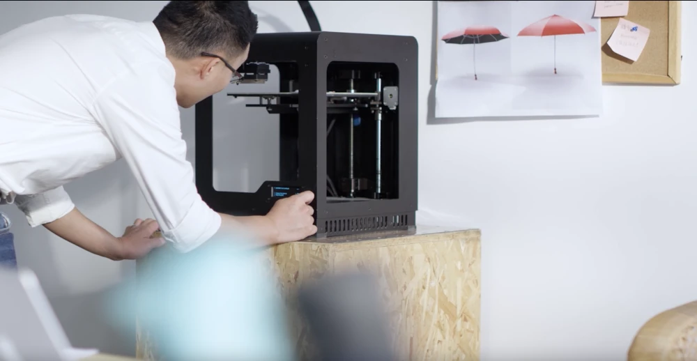 3D printer at the umbrella manufacturer