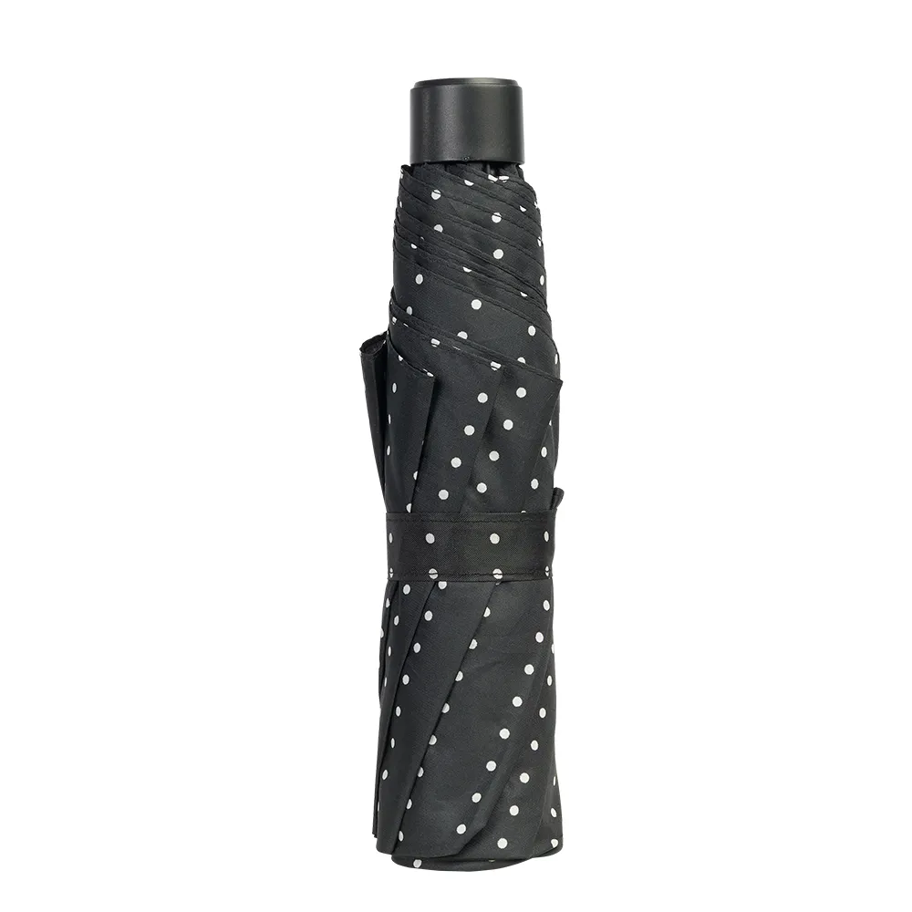 folding umbrella,manual folding umbrella,three-fold folding umbrella,affordable folding umbrella,polka dot folding umbrella,travel folding umbrella