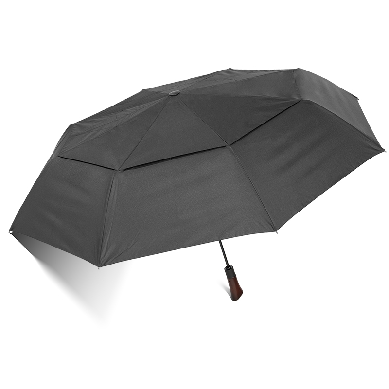 TU2193 27-inch Windproof Umbrella with Unique Wooden Gun Handle