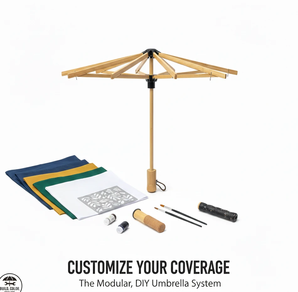 Modular umbrella parts and repair kit