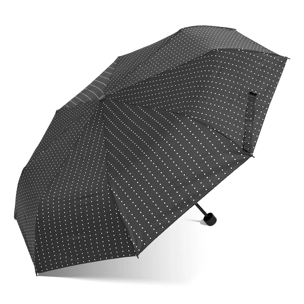 folding umbrella,manual folding umbrella,three-fold folding umbrella,affordable folding umbrella,polka dot folding umbrella,travel folding umbrella