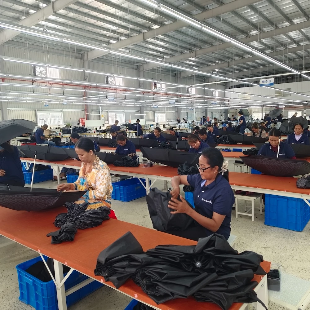 cambodia umbrella assembling workshop