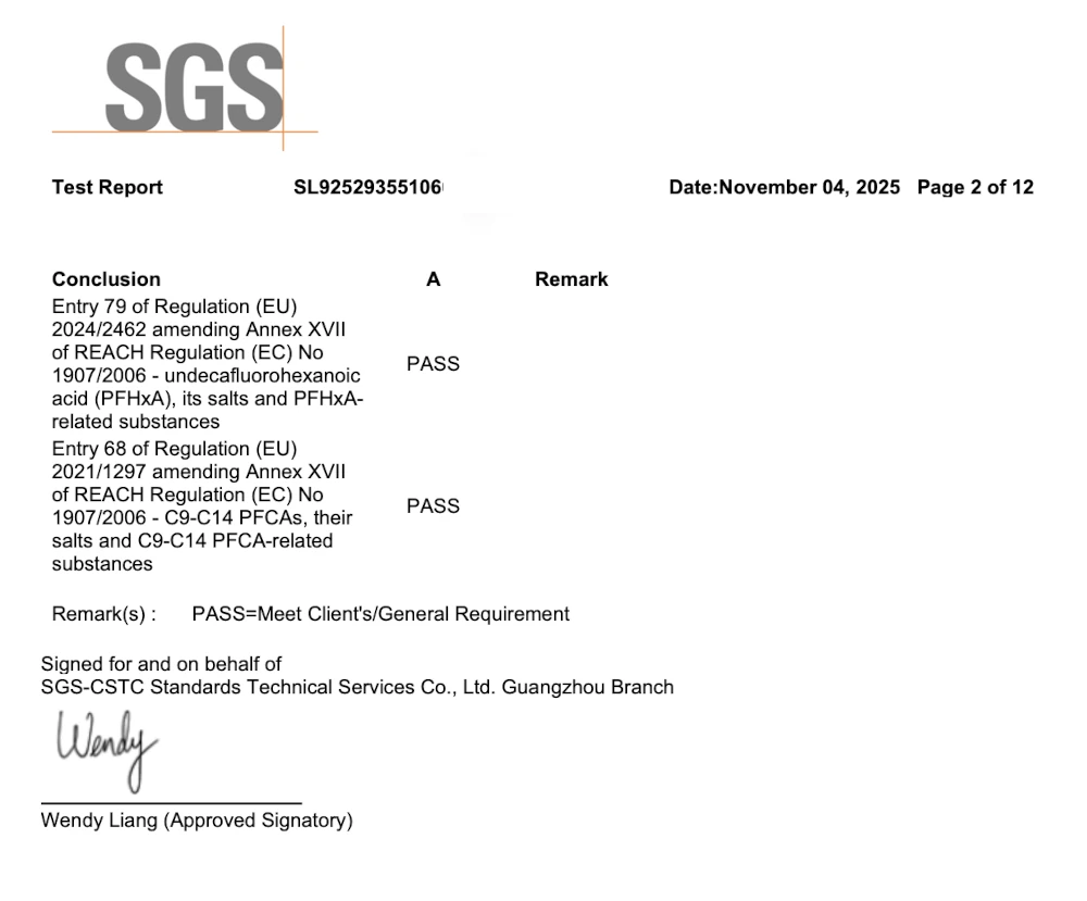 Reach-PFAS SGS Test Report(Nov. 2025)