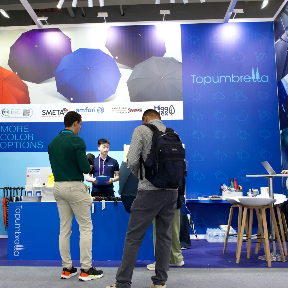 Topumbrella Canton Fair 2026 eco-friendly umbrella collection display